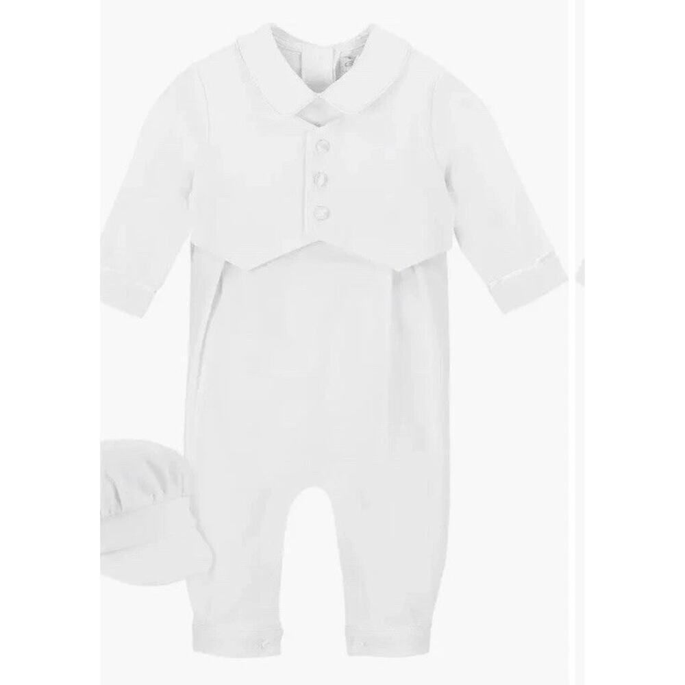 Carriage Boutique Nordstrom Elegant Christening Romper 12 Months White NEW